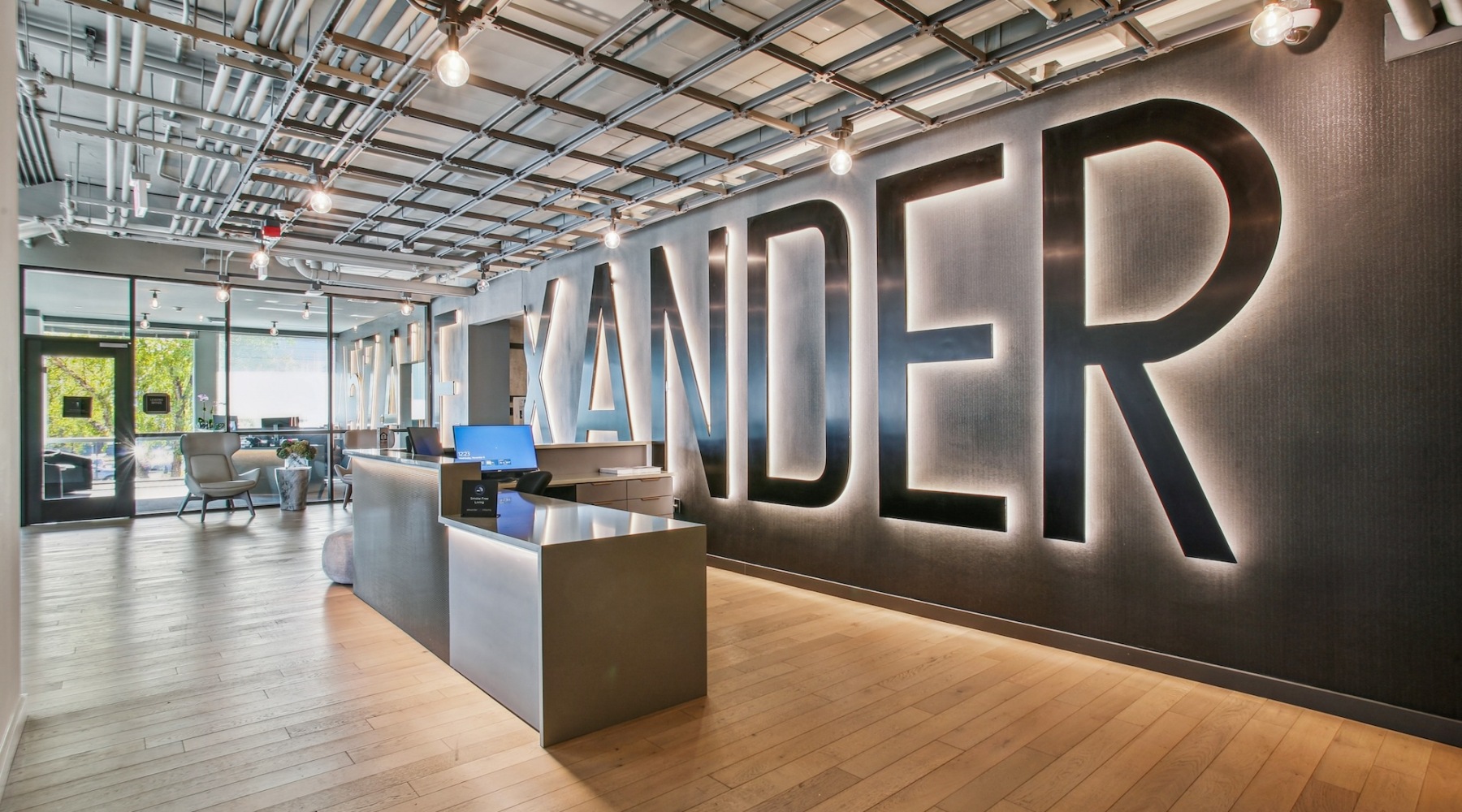 lobby with high ceilings and modern decor